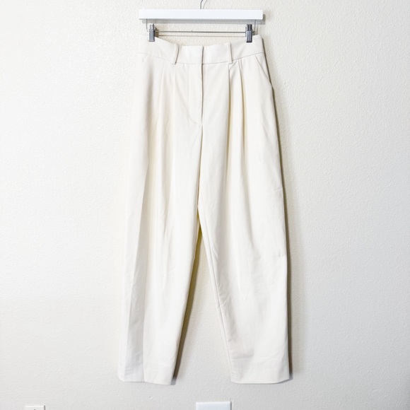 NWOT Veronica Beard Lagarde Wide Leg High Rise Cream Pleated Pants Size 4 $498 - Picture 6 of 13